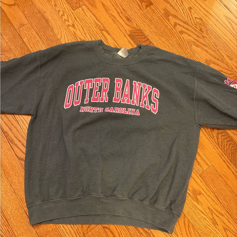 Gildan Dark Gray Sweatshirt with Pink Accents